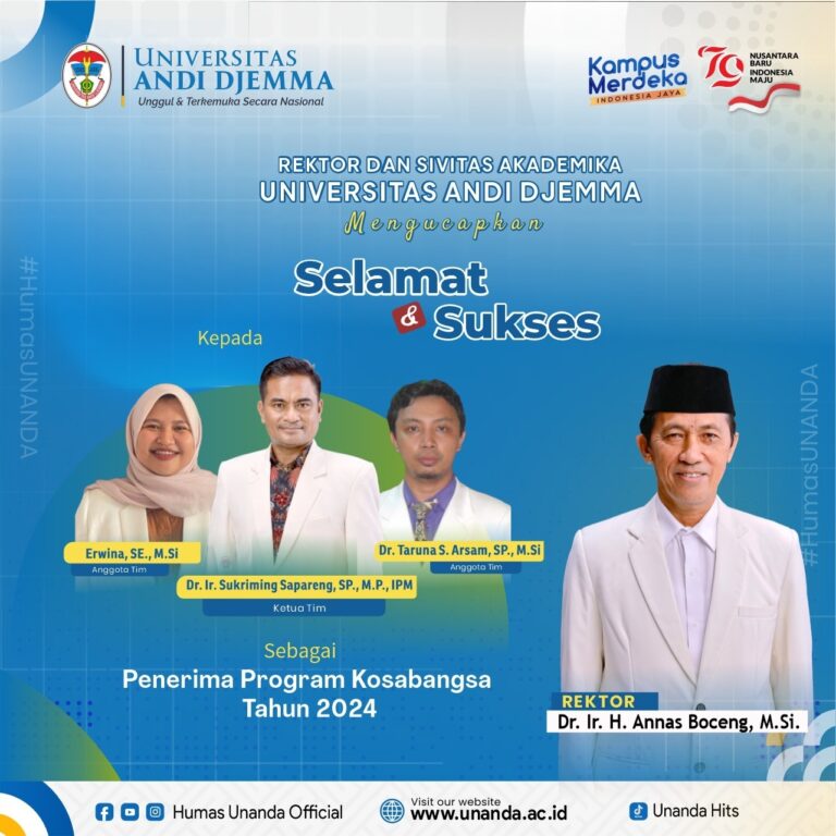 Tim Dosen Universitas Andi Djemma Meraih Hibah Program Kosabangsa 2024