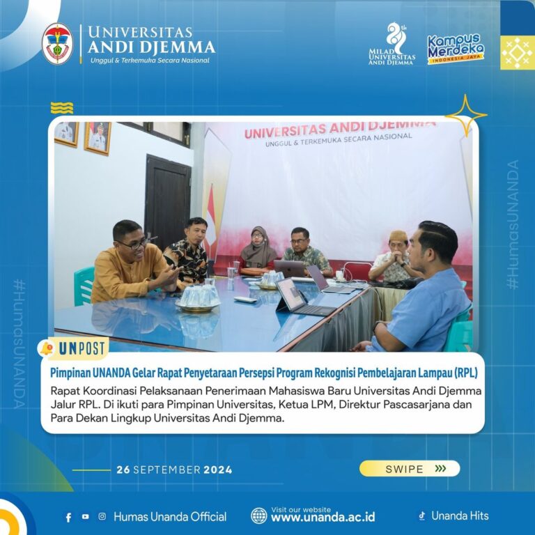Koordinasi PMB Jalur RPL Universitas Andi Djemma