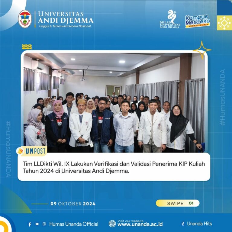 Tim LLDikti Wilayah IX Sulawesi Lakukan Verifikasi dan Validasi Penerima Program KIP Kuliah Tahun 2024 di Universitas Andi Djemma