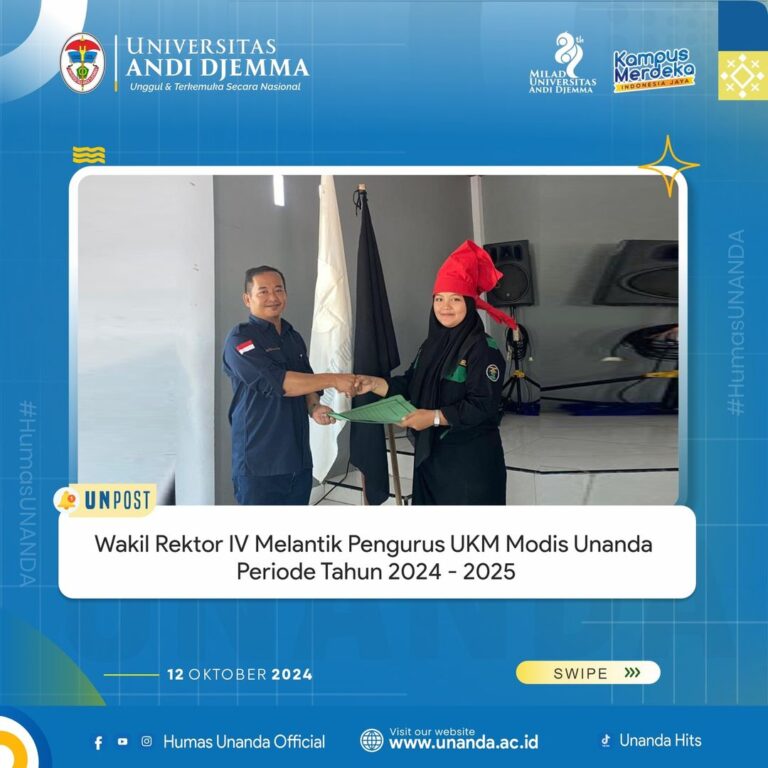 Wakil Rektor IV Melantik Pengurus UKM Modis Unanda Periode Tahun 2024-2025