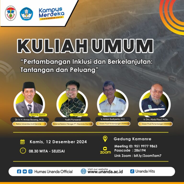 Kuliah Umum dan Peresmian Gedung Kamanre : Langkah Baru untuk Pendidikan Teknik Pertambangan di UNANDA