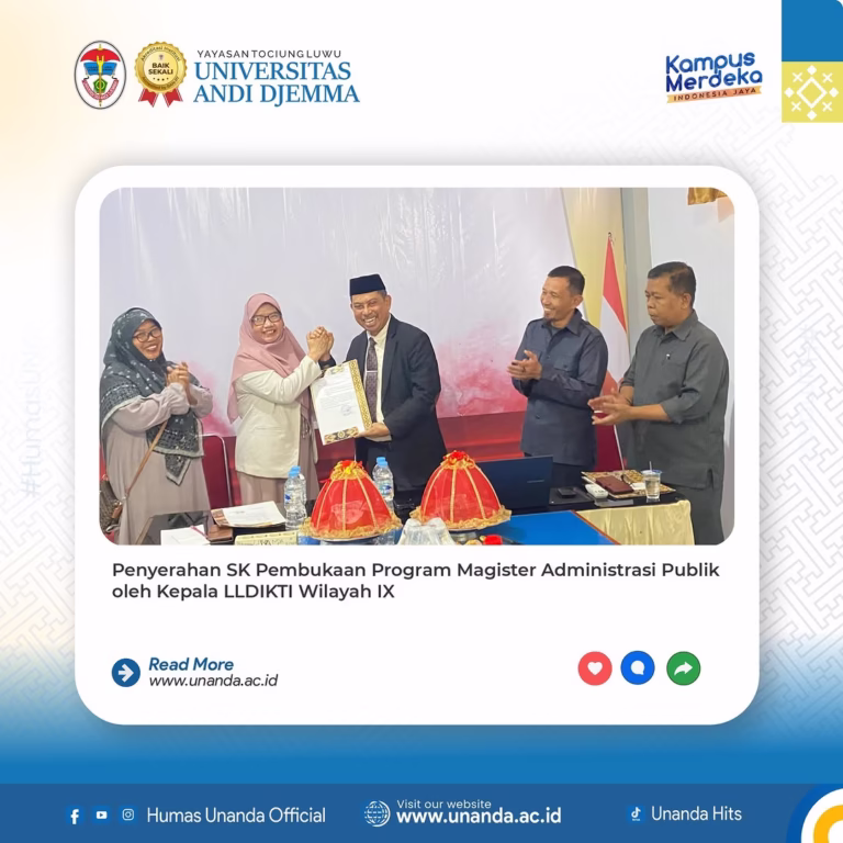 UNANDA Raih Akreditasi “Baik Sekali” dari BAN-PT
