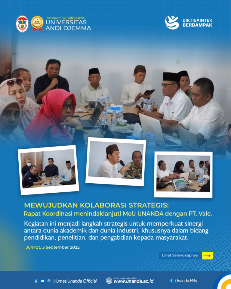 UNANDA – PT. VALE GELAR RAKOR IMPLEMENTASI MoU