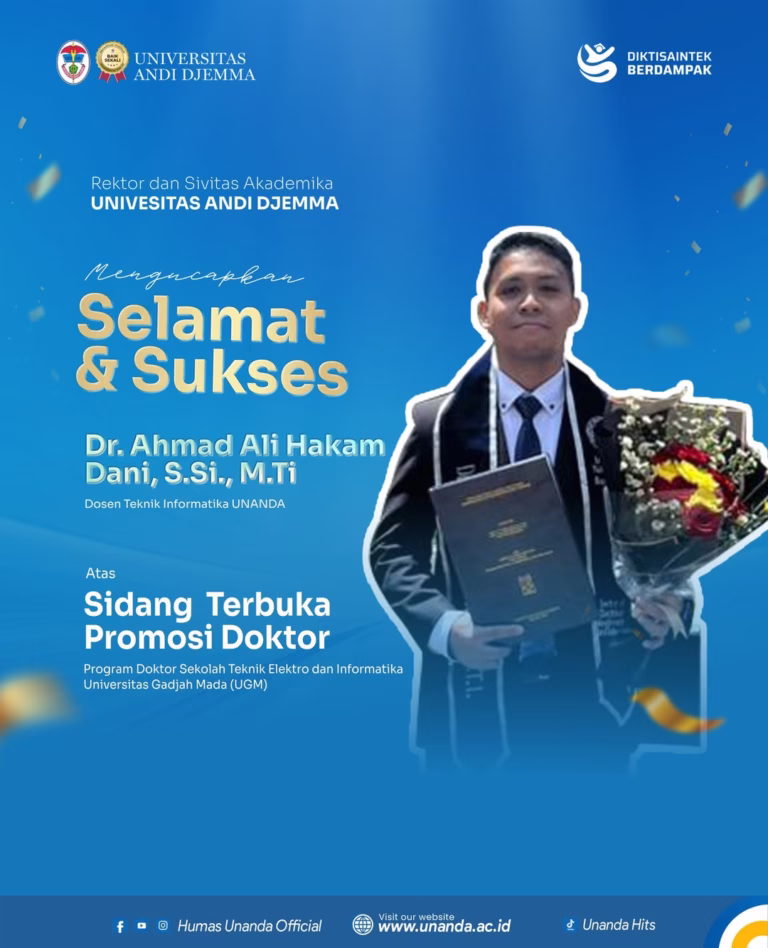 UNANDA Bangga, Dr. Ahmad Ali Hakam Dani Raih Doktor dari ITB