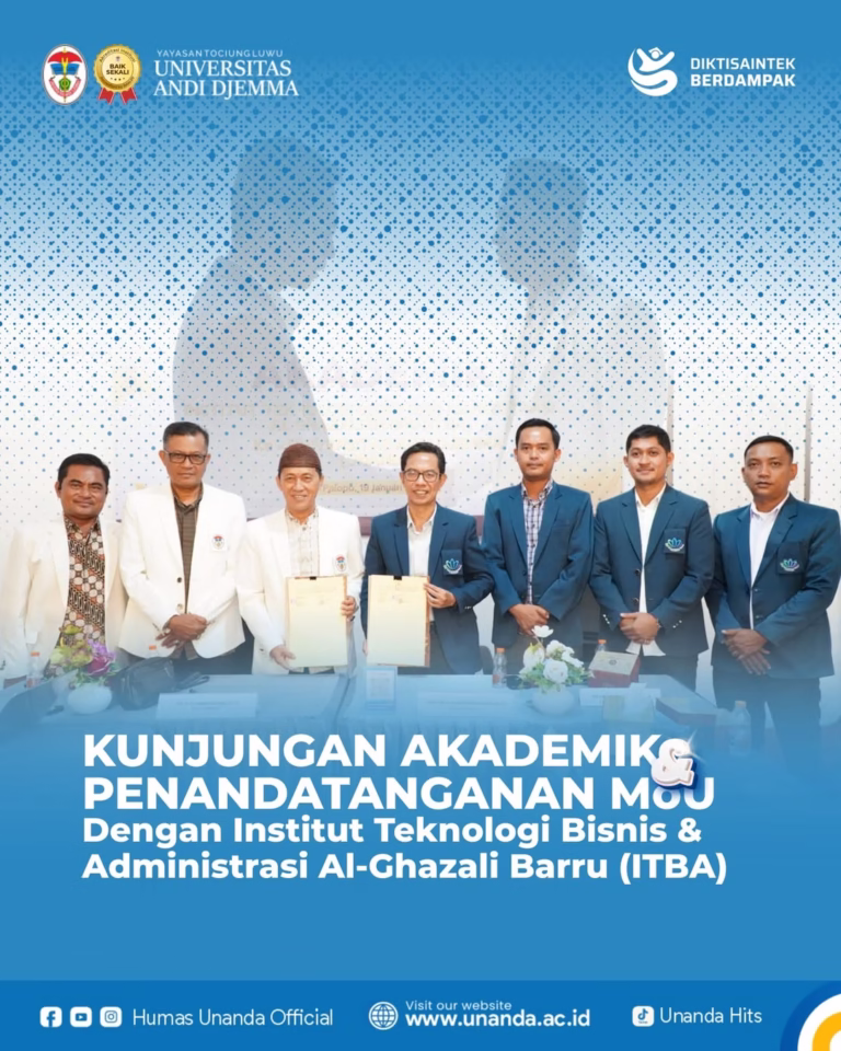 UNANDA-ITBA Al-Ghazali Barru Teken MoU Kemitraan Akademik