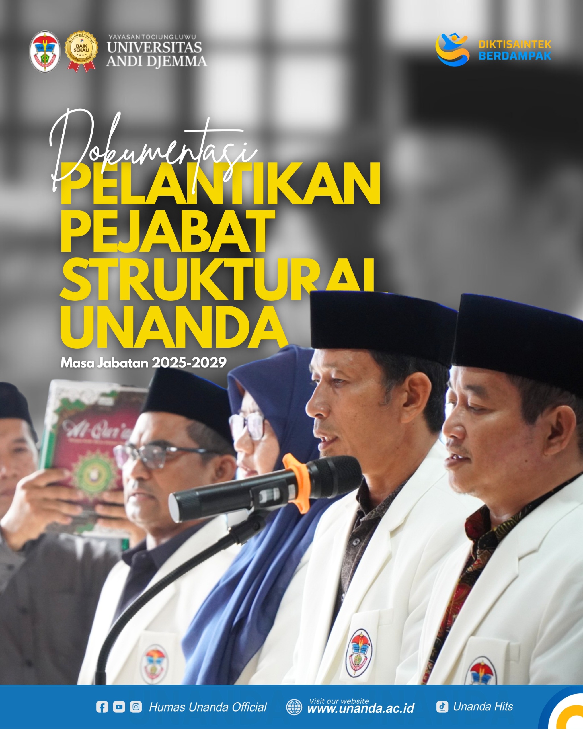 Rektor UNANDA Resmi Lantik Tujuh Pejabat Struktural 2026