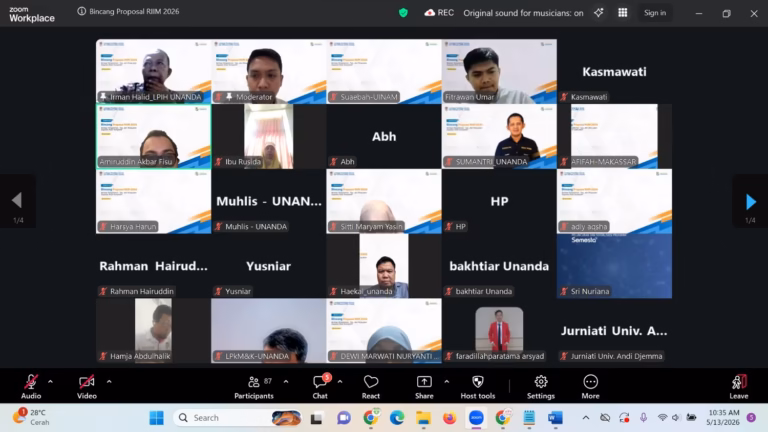 LPIH Universitas Andi Djemma Gelar Webinar “Bincang Proposal RIIM 2026”