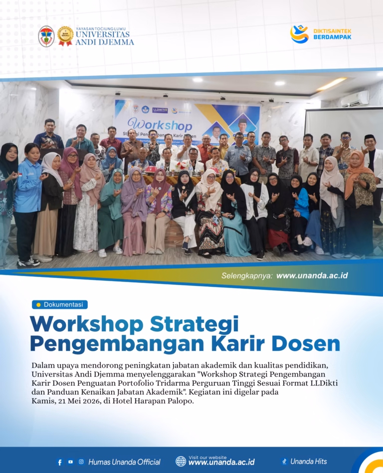 Tingkatkan SDM Unggul, Universitas Andi Djemma Gelar Workshop Strategi Pengembangan Karir Dosen Menuju Lektor Kepala dan Profesor
