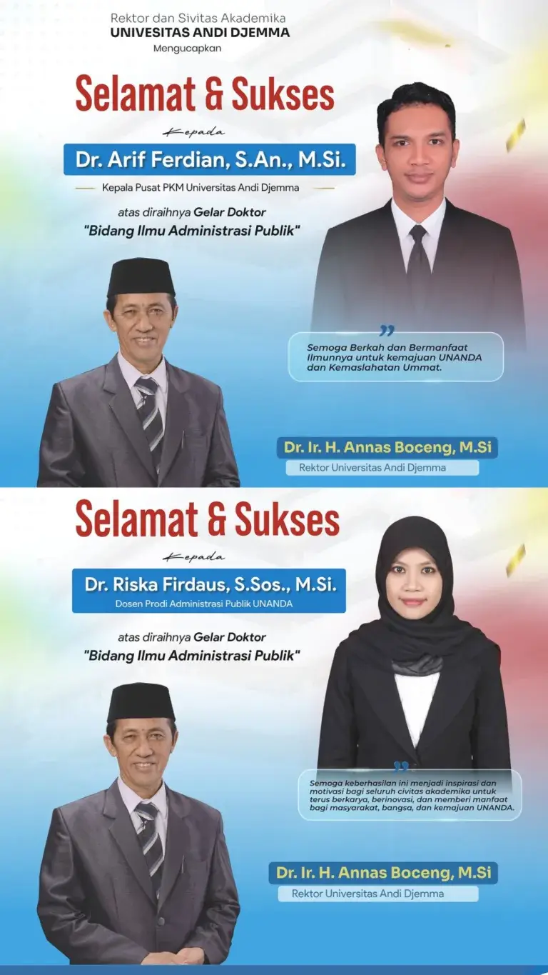 Prodi Administrasi Publik UNANDA Miliki Dua Doktor Baru