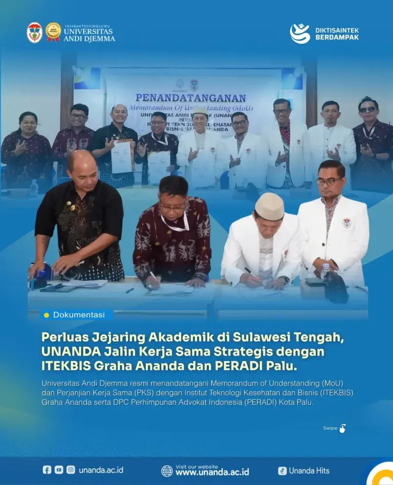 UNANDA Teken MoU ITEKBIS dan PERADI Palu